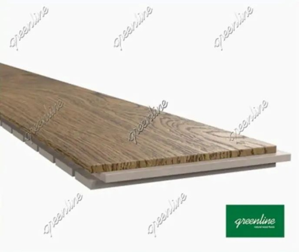 Двухслойная инженерная доска Greenline Next Английская елка Дуб Сенс 600x125x11.2