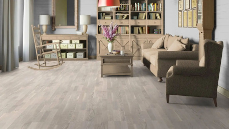 Паркетная доска Tarkett (Таркетт) Salsa 550049104 Oak Iceberg Br Pn Tl Dg (Дуб Айсберг Браш) 2283x194x14